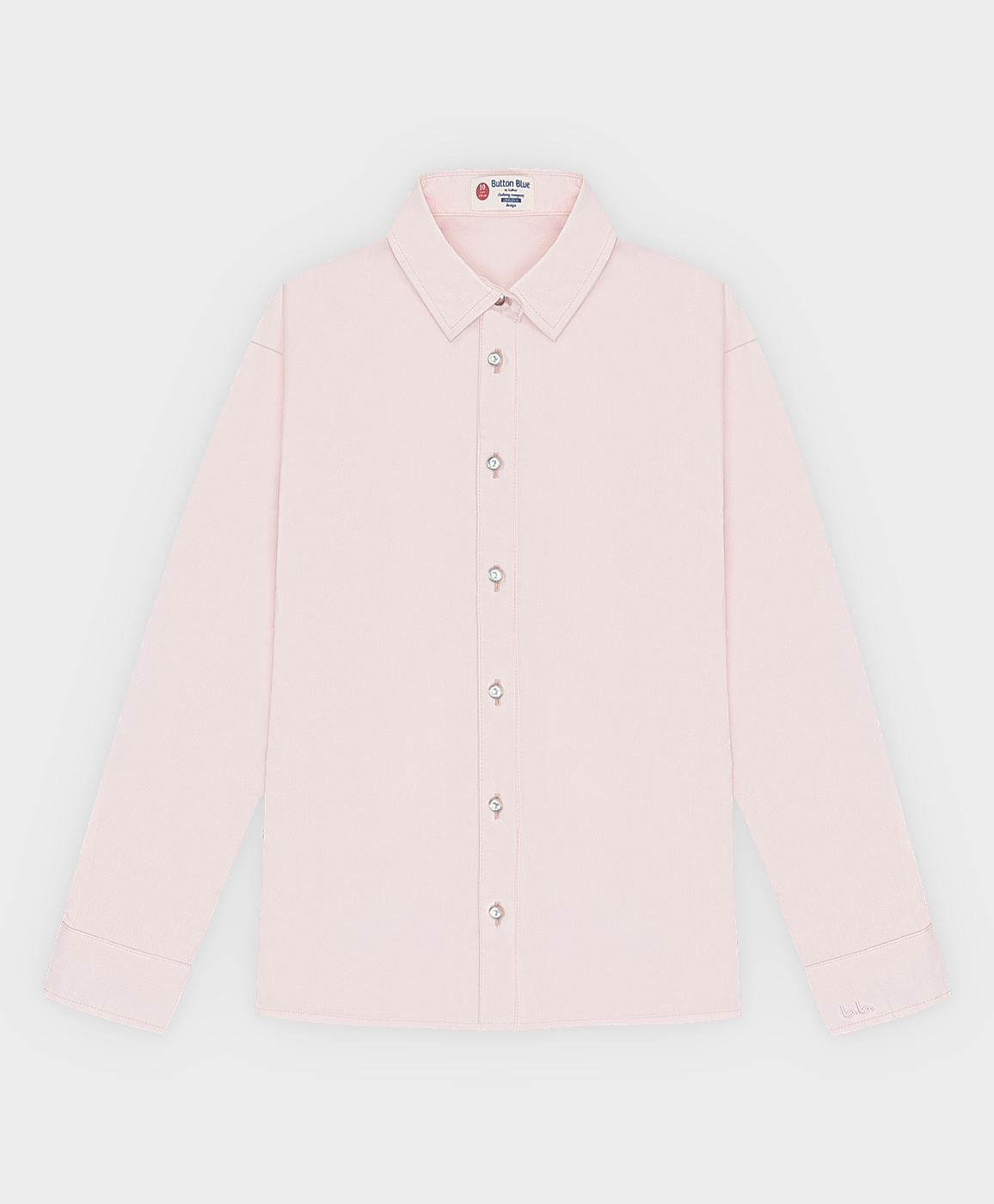 Блузка с декоративными пуговицами розовая Button Blue