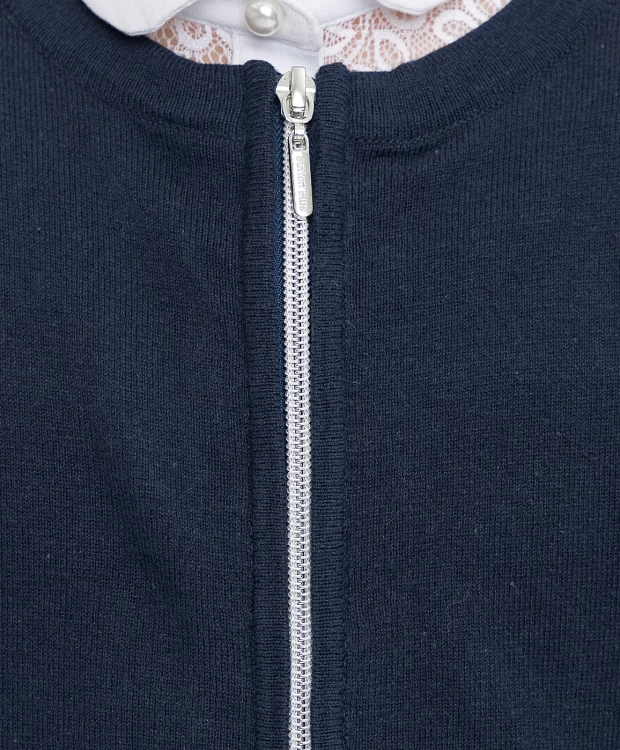 Кардиган на молнии синий Button Blue