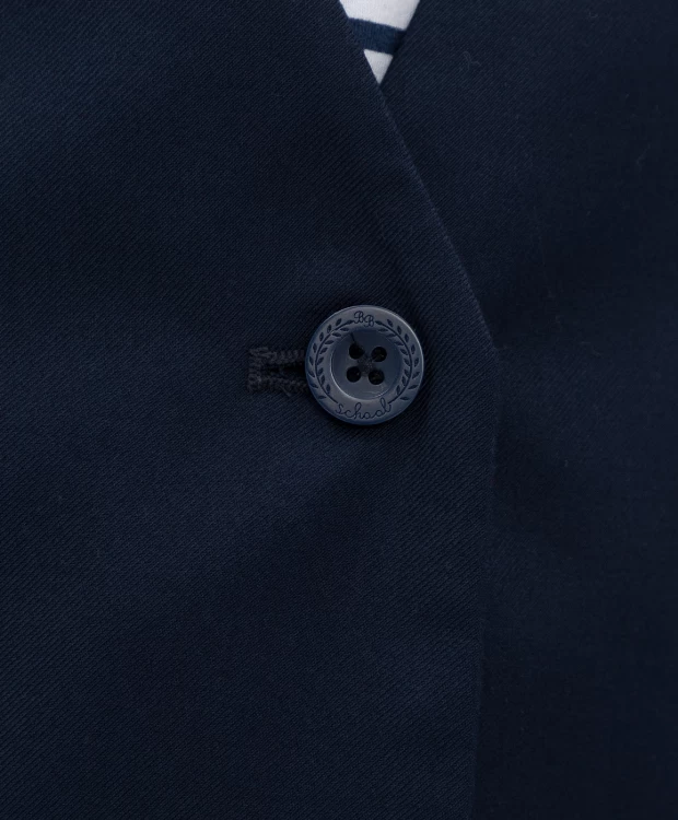 фото Жилет удлиненный с одной пуговицей синий button blue (128)