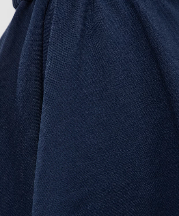 фото Юбка-колокол из плотного трикотажа синяя button blue (140)