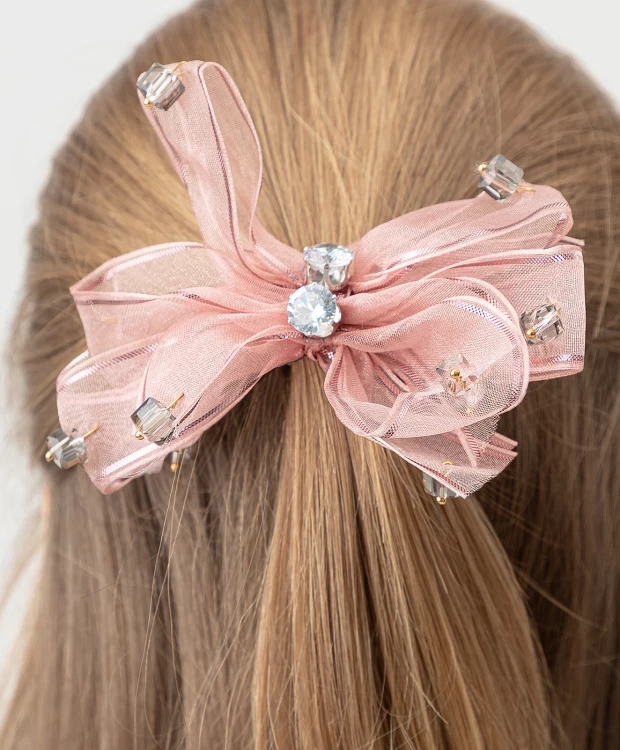 Резинка для волос с декором розовая Button Blue резинка для волос с декором бежевая button blue