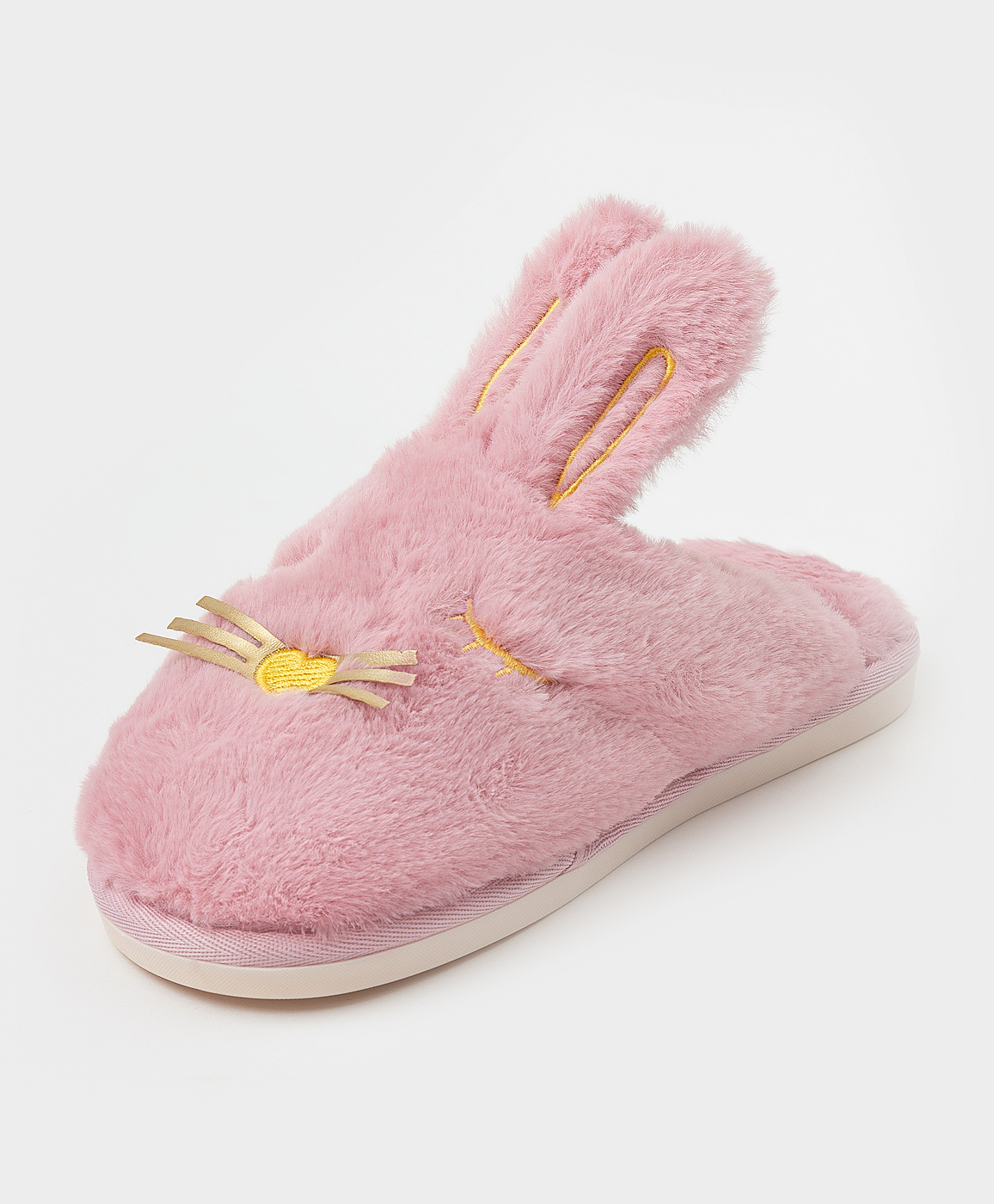 фото Тапочки домашние в виде зайца розовые button blue