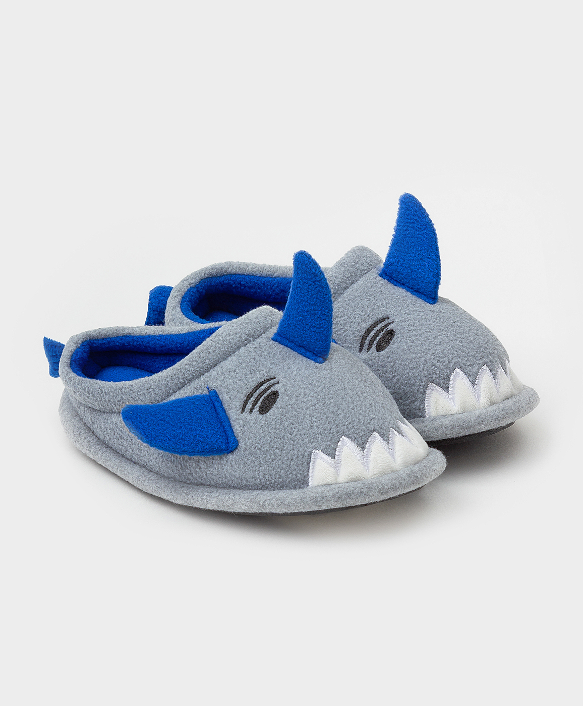 Тапочки домашние в виде акулы серые Button Blue 222BBUMO25010000, размер 34*35, цвет серый - фото 1