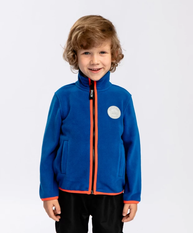 фото Толстовка флисовая на молнии синяя button blue (104)