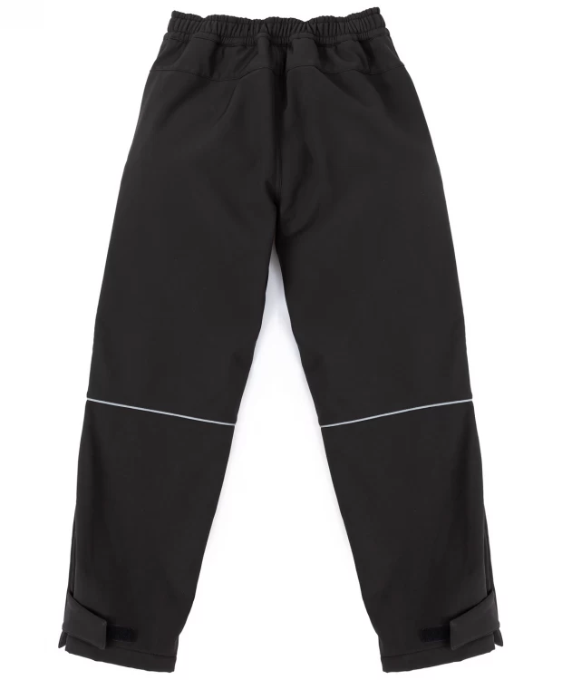 фото Брюки с поясом на резинке черные button blue (110)