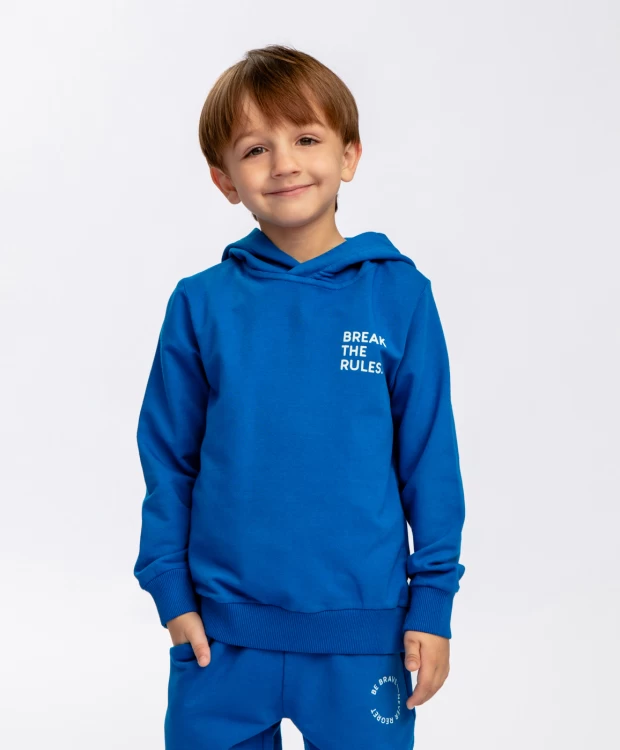 фото Толстовка с капюшоном синяя button blue (122)