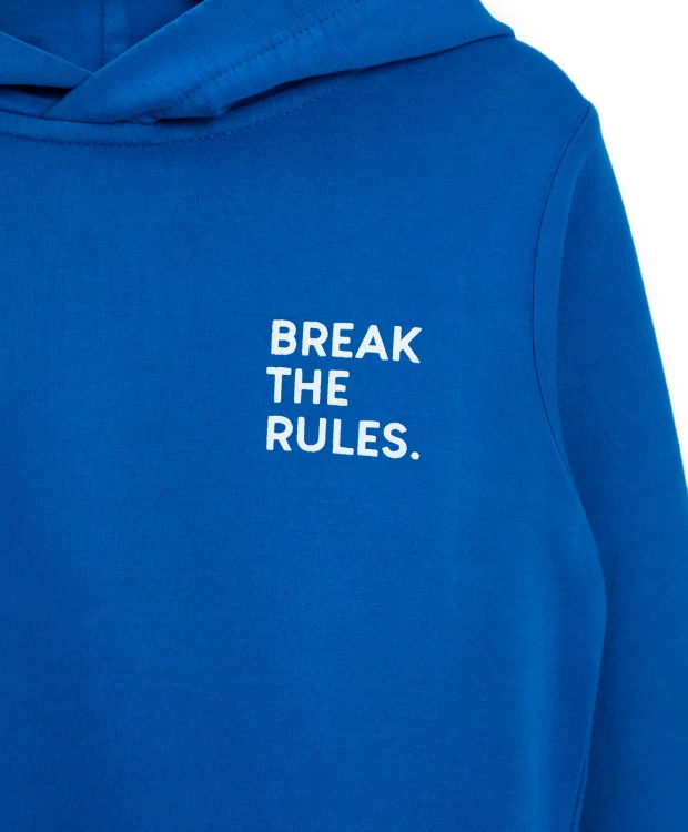 фото Толстовка с капюшоном синяя button blue (122)