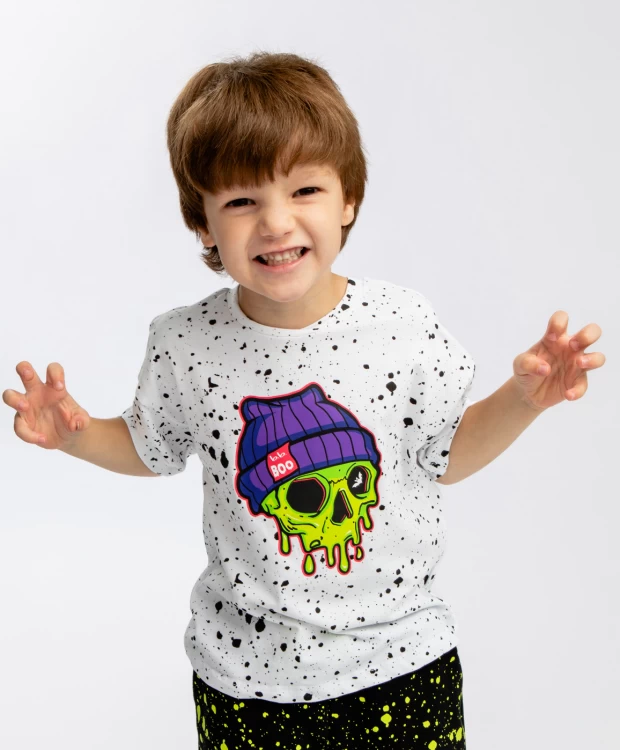 фото Футболка с принтом белая button blue (116)