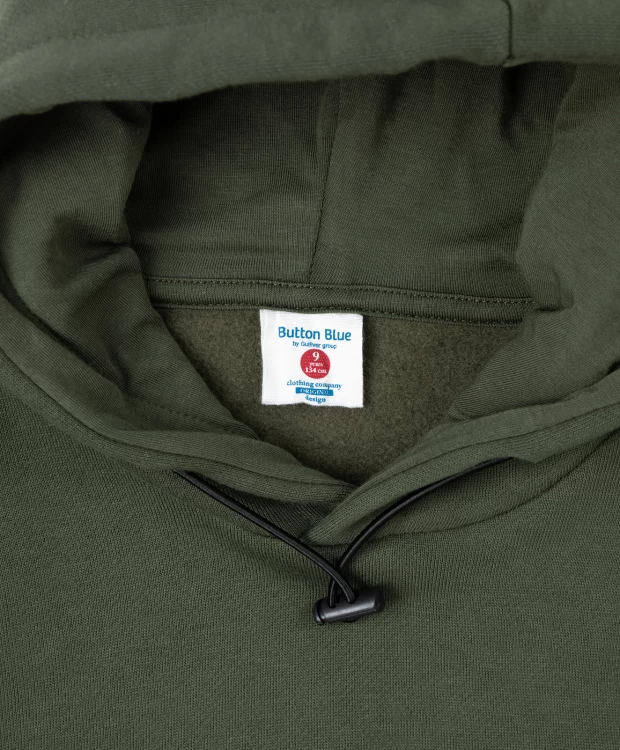 фото Толстовка с капюшоном цвета хаки button blue (134)