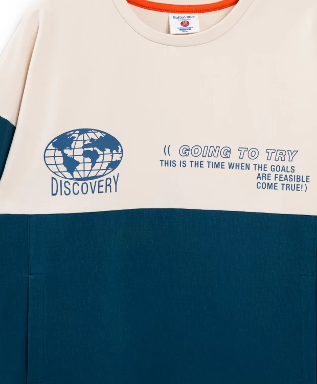 фото Толстовка с принтом мультицвет button blue (152)