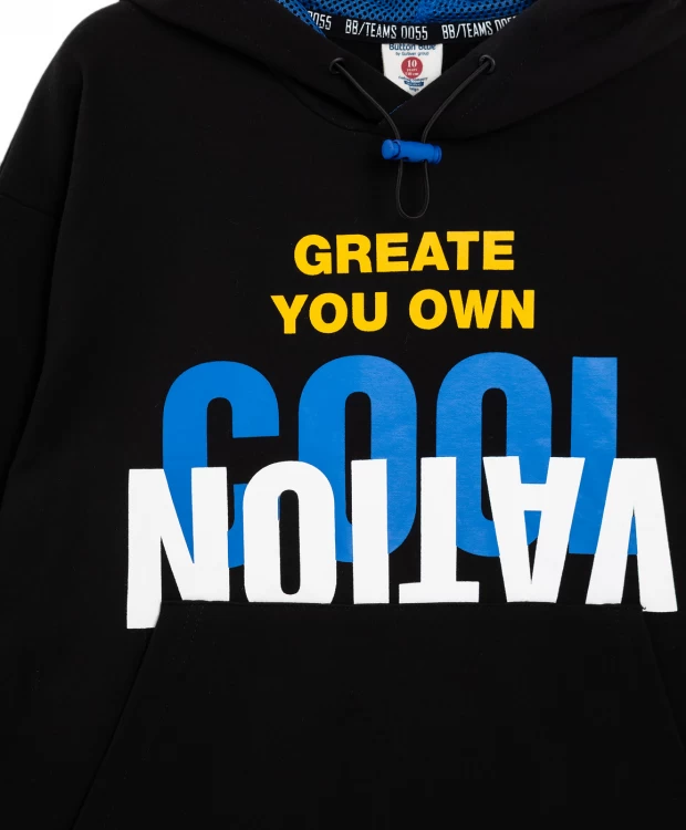 фото Толстовка с капюшоном мультицвет button blue (140)