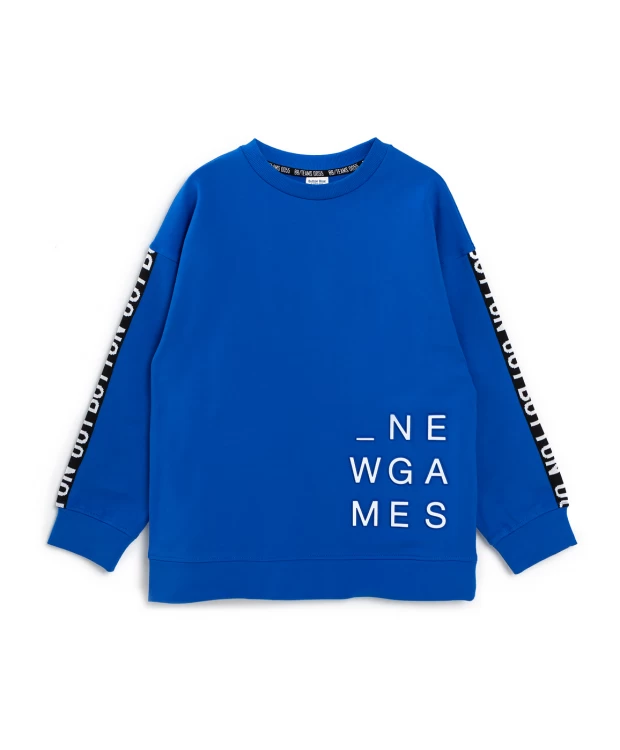 фото Толстовка с лампасами синяя button blue (140)