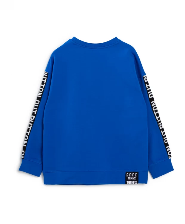 фото Толстовка с лампасами синяя button blue (140)