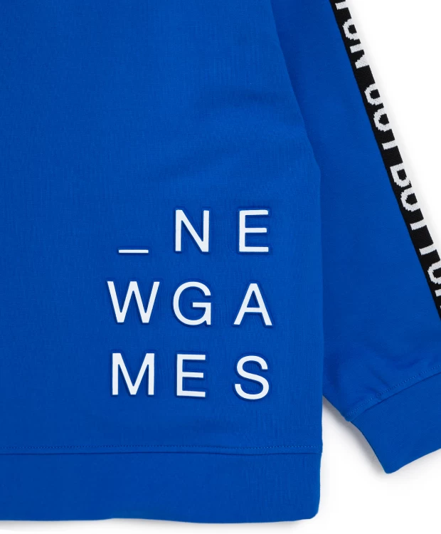 фото Толстовка с лампасами синяя button blue (140)