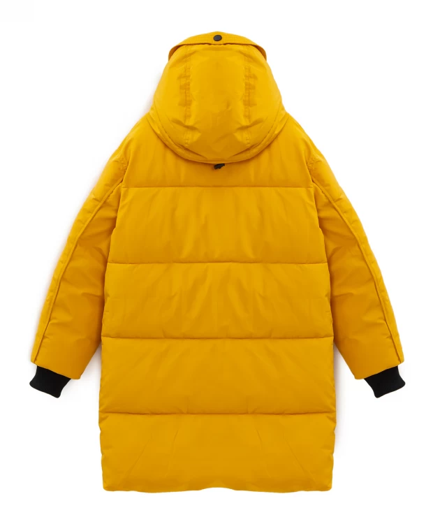 фото Пальто зимнее с капюшоном желтое button blue (152)