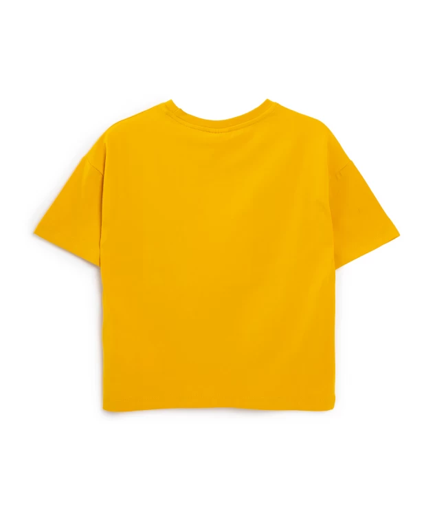 фото Футболка с принтом жёлтая button blue (110)