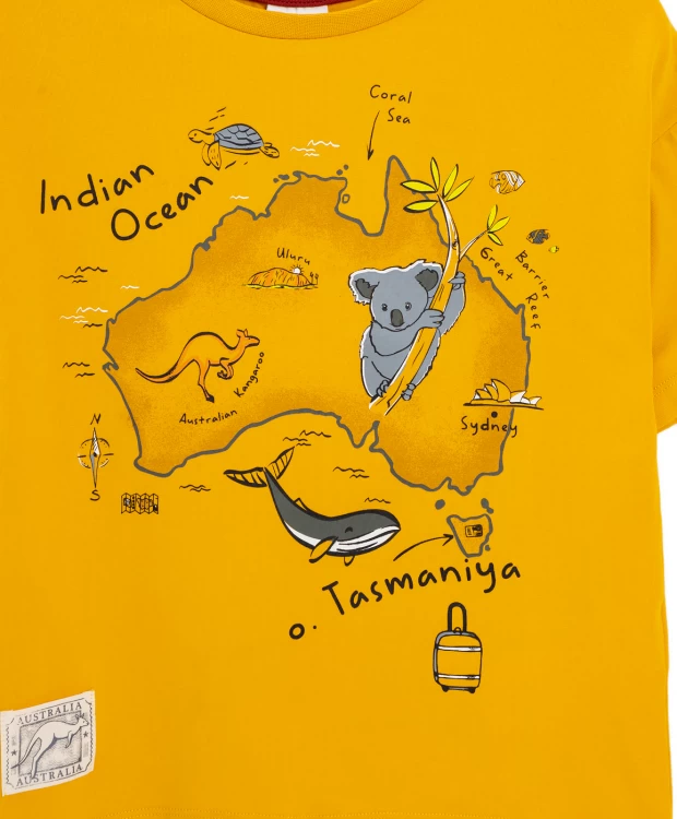 фото Футболка с принтом жёлтая button blue (110)