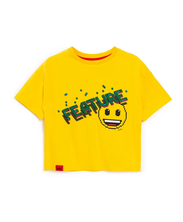 фото Футболка с принтом желтая button blue (104)