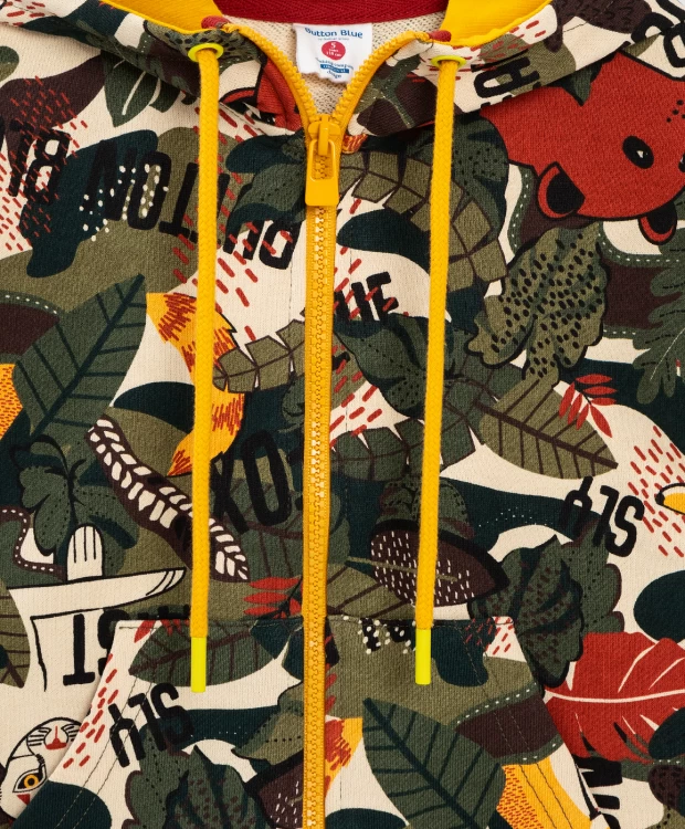 фото Толстовка на молнии с капюшоном мультицвет button blue (116)