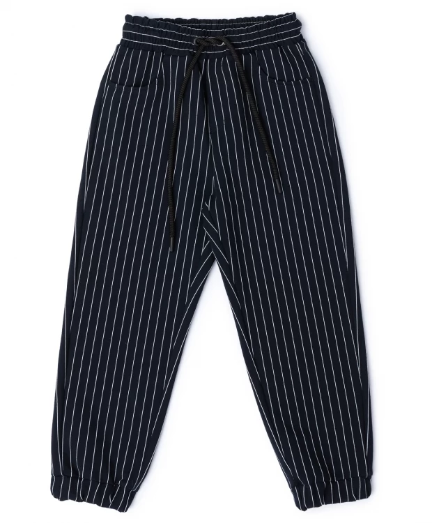 фото Брюки в полоску черные button blue (98)