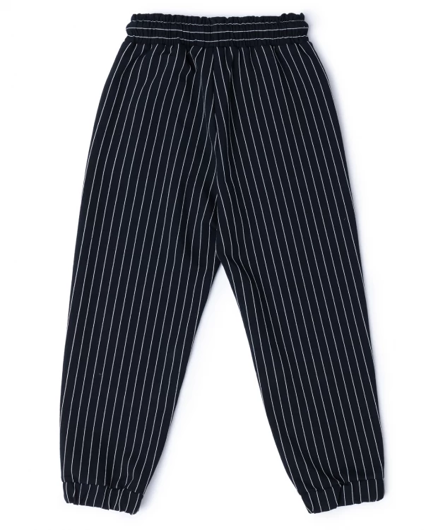 фото Брюки в полоску черные button blue (98)