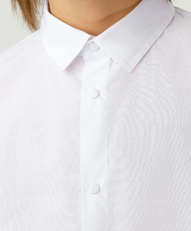 фото Рубашка на кнопках белая button blue (170)