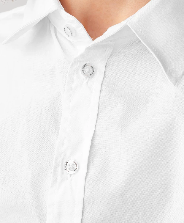 фото Рубашка приталенная на пуговицах белая button blue (128)