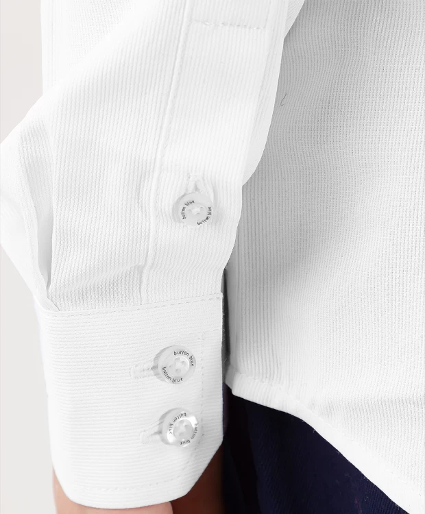 фото Рубашка приталенная на пуговицах белая button blue (122)