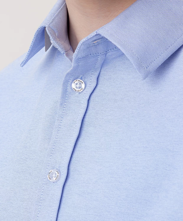 фото Рубашка на пуговицах голубая button blue (122)