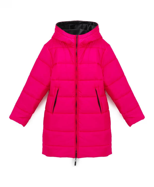 фото Пальто двустороннее зимнее на молнии button blue (140)