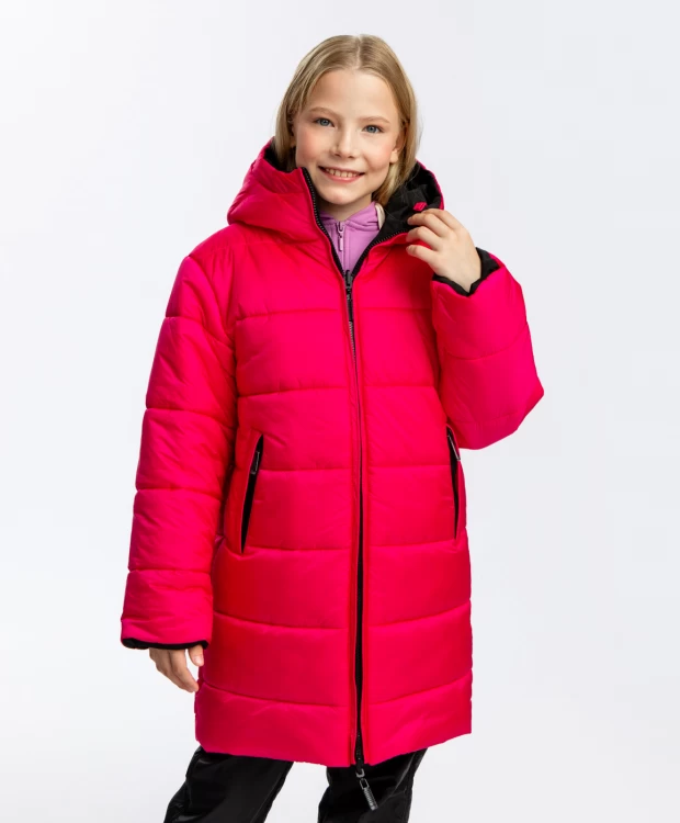 фото Пальто двустороннее зимнее на молнии button blue (140)