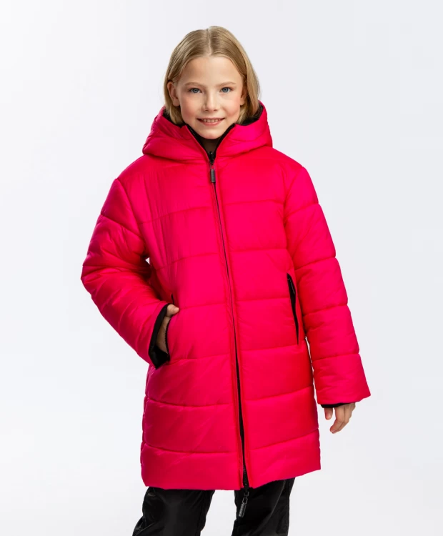фото Пальто двустороннее зимнее на молнии button blue (140)