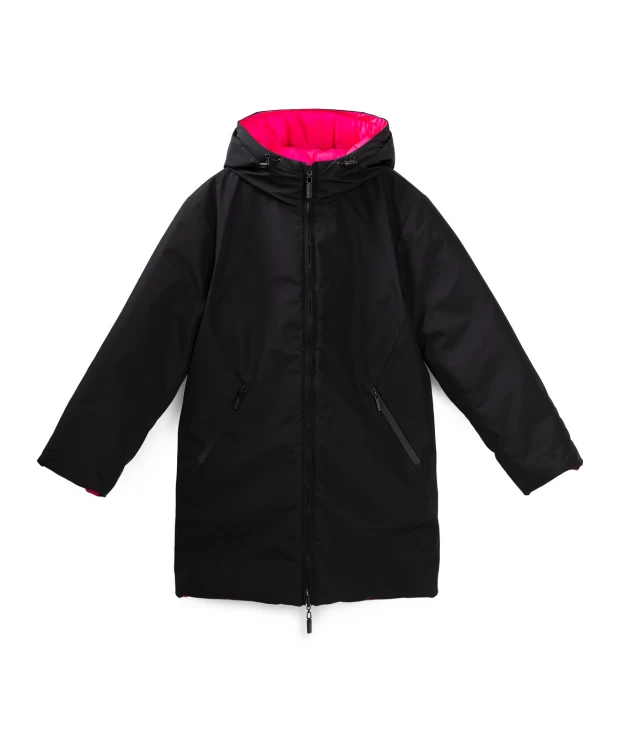 фото Пальто двустороннее зимнее на молнии button blue (140)